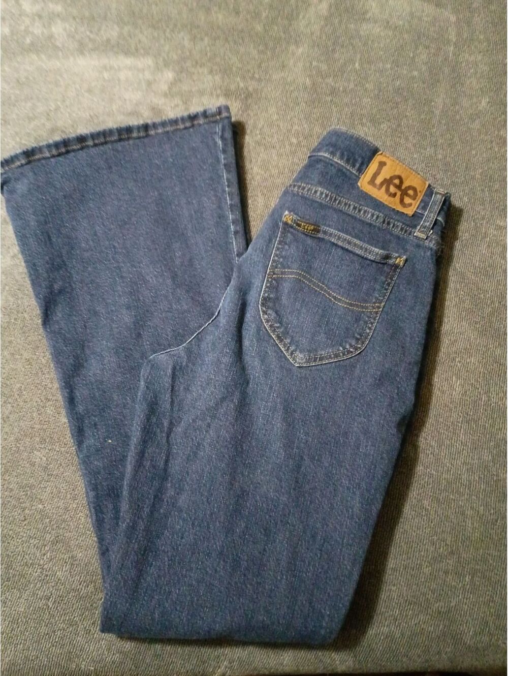 Y2K Inspired Lee Women's Medium Blue Flared Jeans Size 10